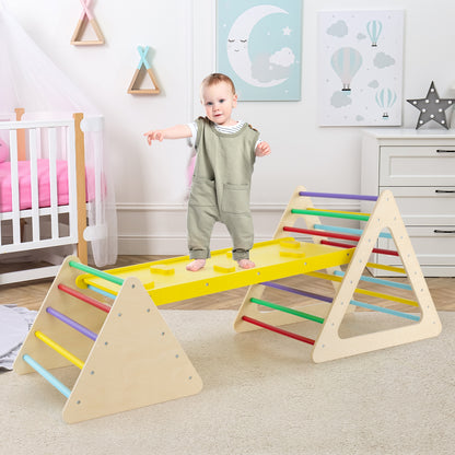 3 Piece Toddler Triangle Set, 2 Climbing Triangles, 1 Ramp, Colorful Climbers & Slides at Gallery Canada