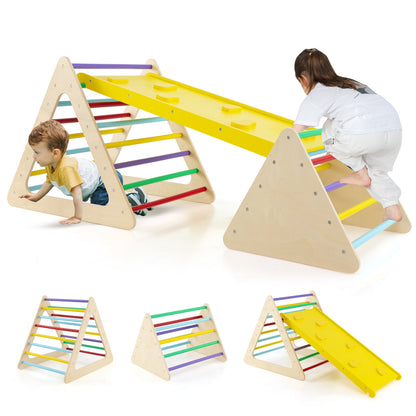 3 Piece Toddler Triangle Set, 2 Climbing Triangles, 1 Ramp, Colorful Climbers & Slides Color at Gallery Canada