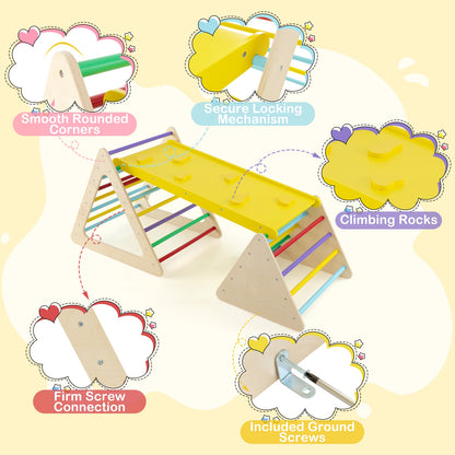 3 Piece Toddler Triangle Set, 2 Climbing Triangles, 1 Ramp, Colorful Climbers & Slides at Gallery Canada