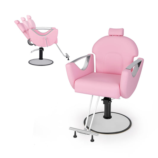 360° Swivel Reclining Salon Chair, Pink Spa & Salon Pink at Gallery Canada