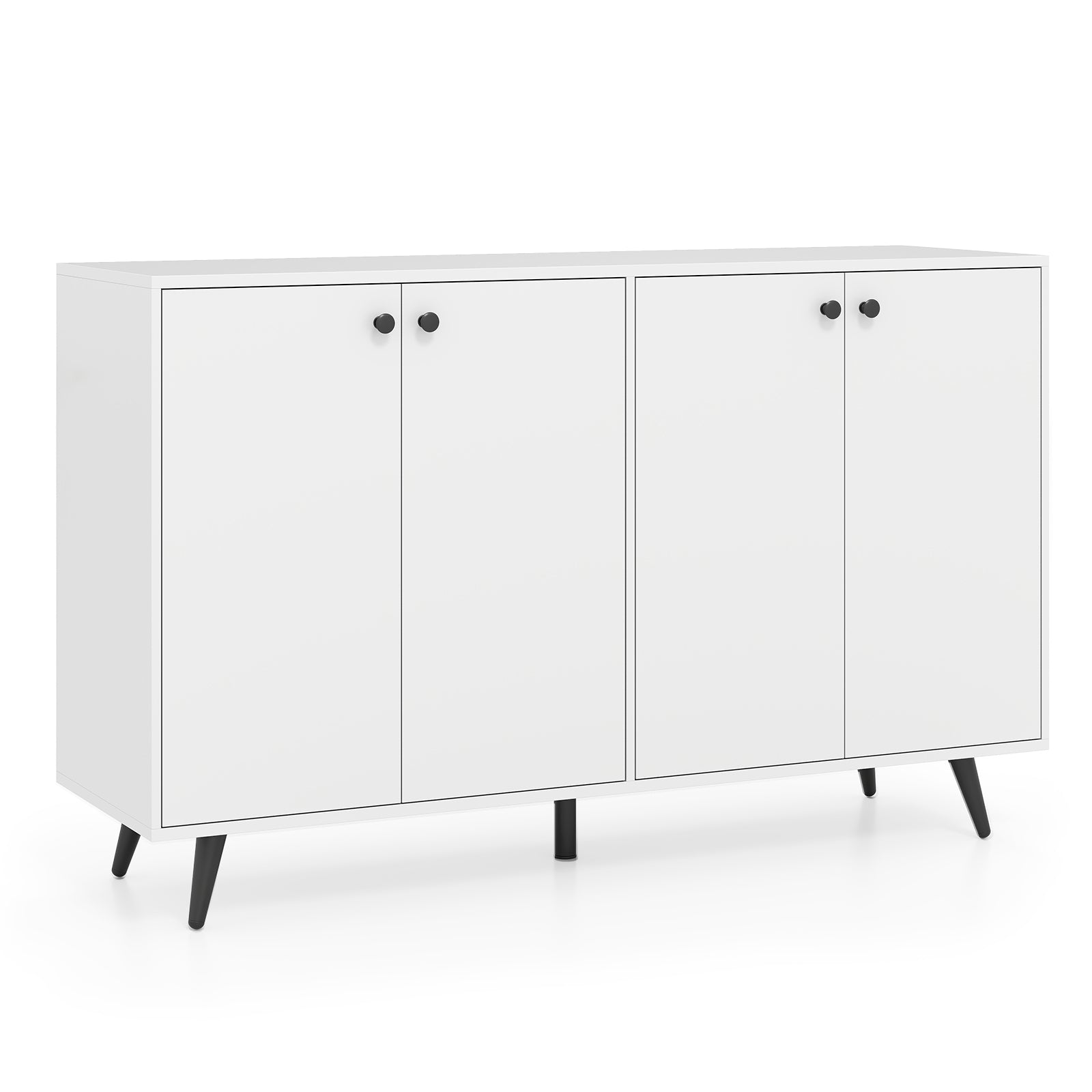 Mid Century Modern Buffet Sideboard, Adjustable Shelves, White Sideboards Cabinets & Buffets White at Gallery Canada
