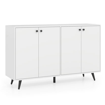 Mid Century Modern Buffet Sideboard, Adjustable Shelves, White Sideboards Cabinets & Buffets White at Gallery Canada