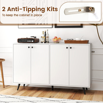 Mid Century Modern Buffet Sideboard, Adjustable Shelves, White Sideboards Cabinets & Buffets at Gallery Canada