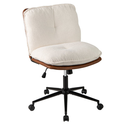 Armless Office Chair With Rocking Backrest, White Armless Chairs White at Gallery Canada