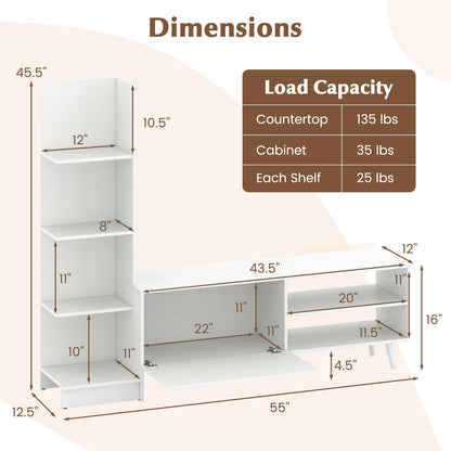 TV Stand For 50 Inches, Modern Mid Century Entertainment Center, White Entertainment Centers & TV Stands at Gallery Canada