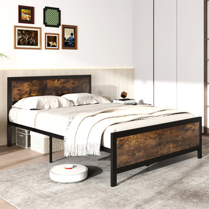 Metal Bed Frame With Headboard, Full Size Simple Bed Frame at Gallery Canada