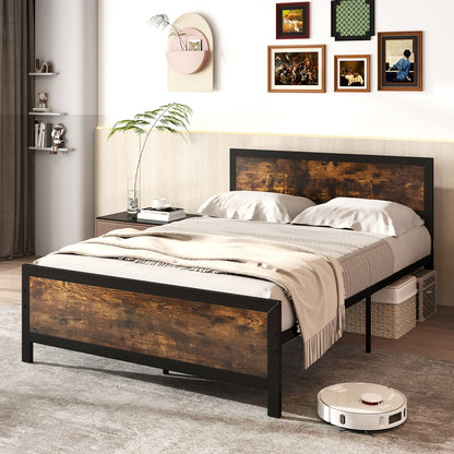 Metal Bed Frame With Headboard, Full Size Simple Bed Frame at Gallery Canada