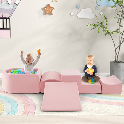 5-Piece Climb And Crawl Playset With Ball Pit, Pink Baby Gyms & Playmats at Gallery Canada