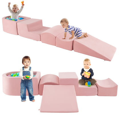 5-Piece Climb And Crawl Playset With Ball Pit, Pink Baby Gyms & Playmats at Gallery Canada