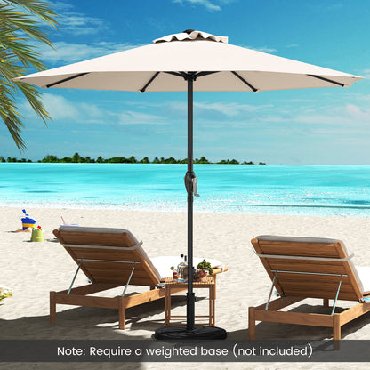 Heavy Duty Market Umbrella, Crank Handle, 8 Ribs, Beige Outdoor Umbrellas at Gallery Canada