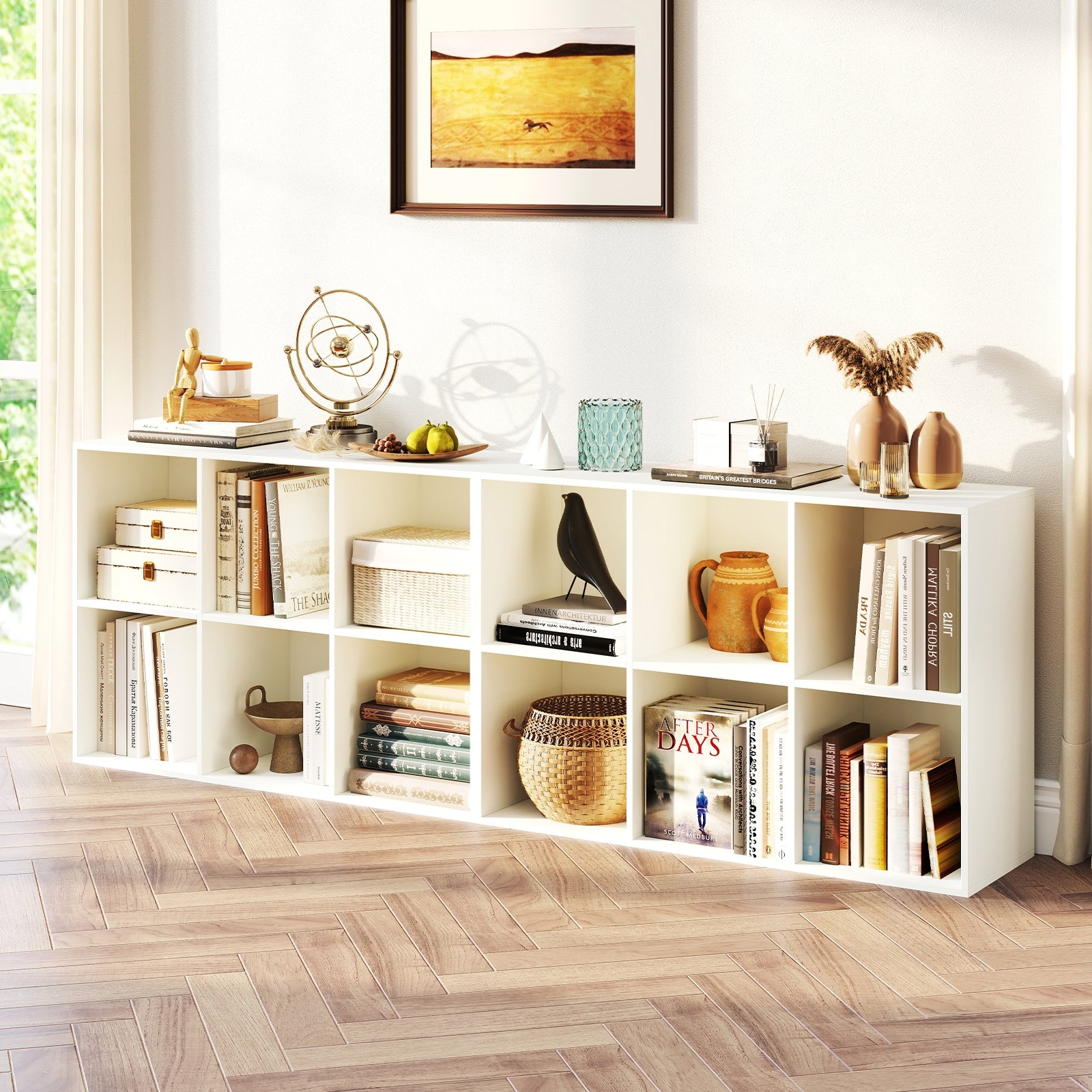 Modern 6-Cube Bookcase, Anti-Tipping Kit, White Bookcases at Gallery Canada