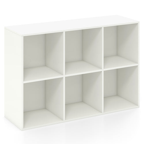 Modern 6-Cube Bookcase, Anti-Tipping Kit, White