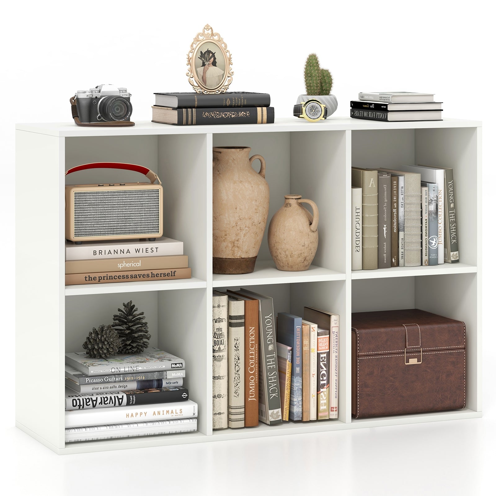 Modern 6-Cube Bookcase, Anti-Tipping Kit, White Bookcases at Gallery Canada
