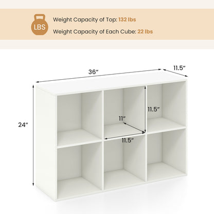Modern 6-Cube Bookcase, Anti-Tipping Kit, White Bookcases at Gallery Canada