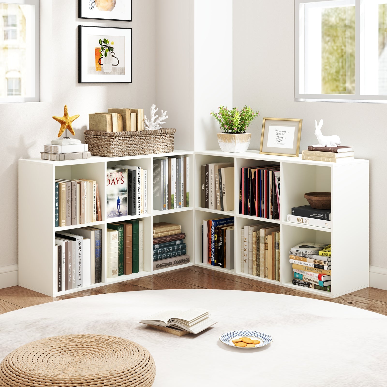 Modern 6-Cube Bookcase, Anti-Tipping Kit, White Bookcases at Gallery Canada