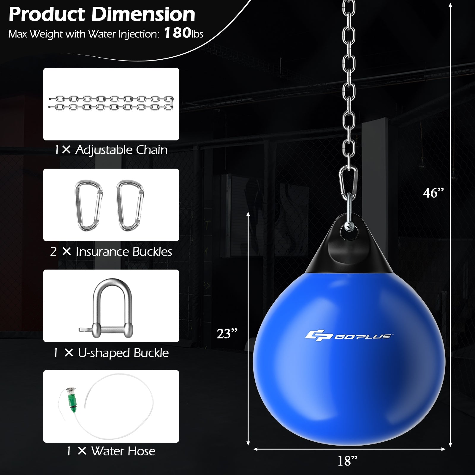 18 Inch 110 Pound Heavy Punching Water Bag, Blue Boxing & Martial Arts at Gallery Canada