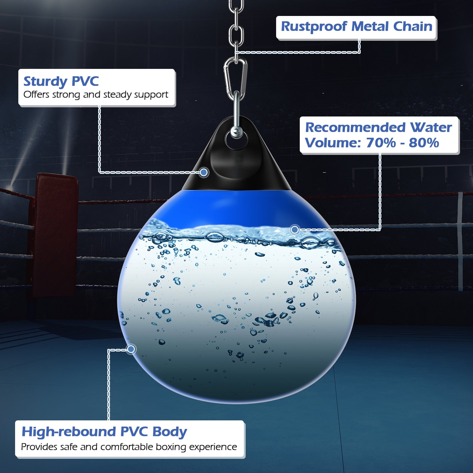 18 Inch 110 Pound Heavy Punching Water Bag, Blue Boxing & Martial Arts at Gallery Canada