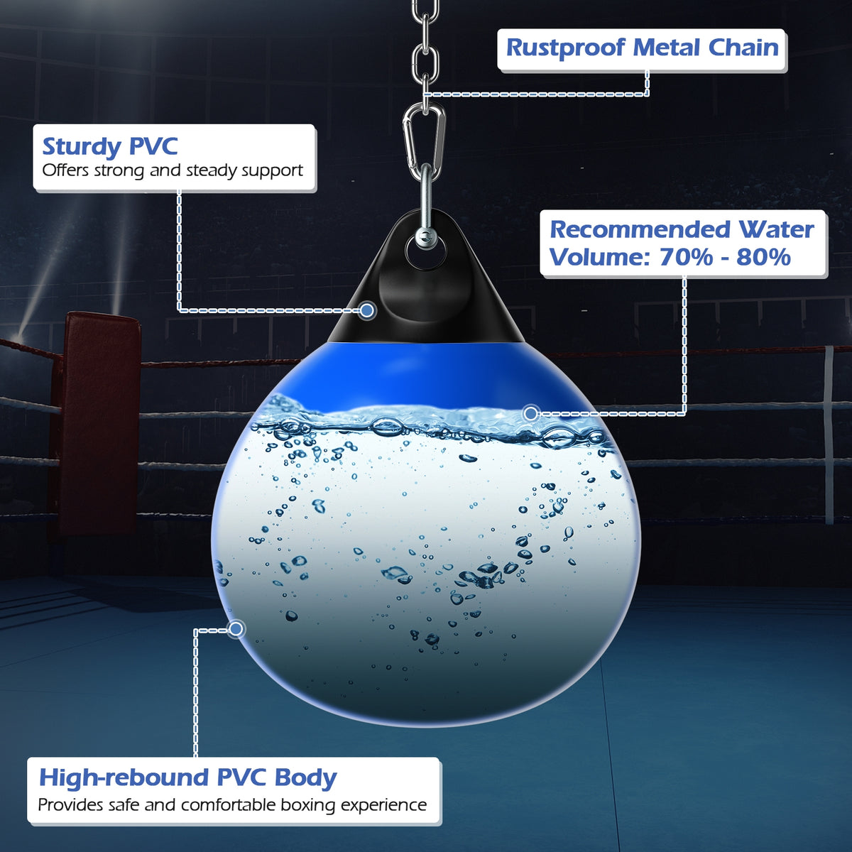 18 Inch 110 Pound Heavy Punching Water Bag, Blue Boxing & Martial Arts at Gallery Canada