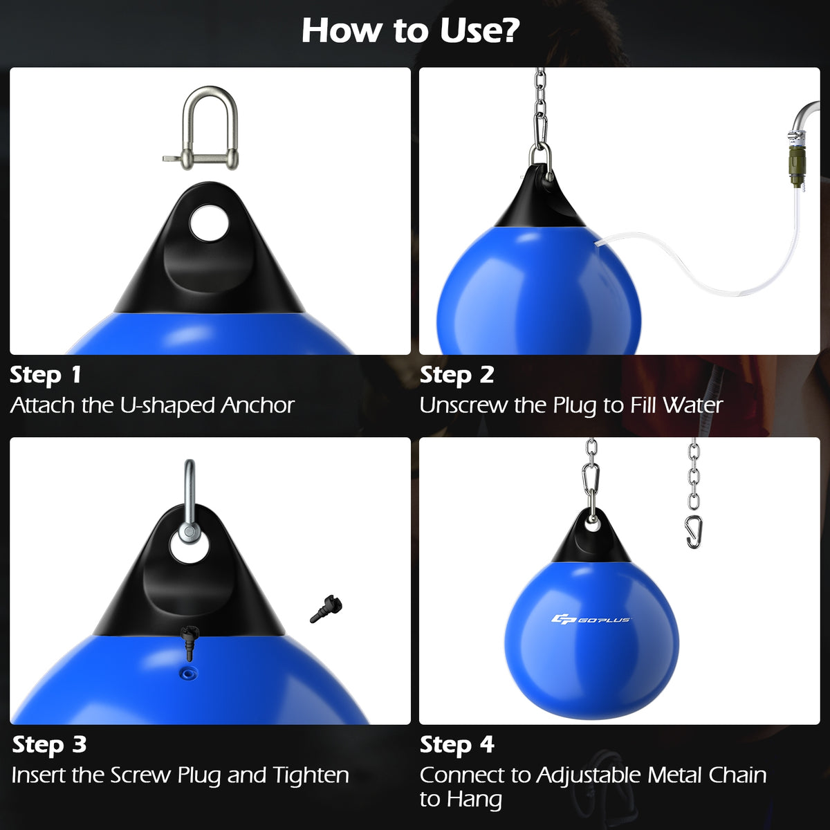 18 Inch 110 Pound Heavy Punching Water Bag, Blue Boxing & Martial Arts at Gallery Canada