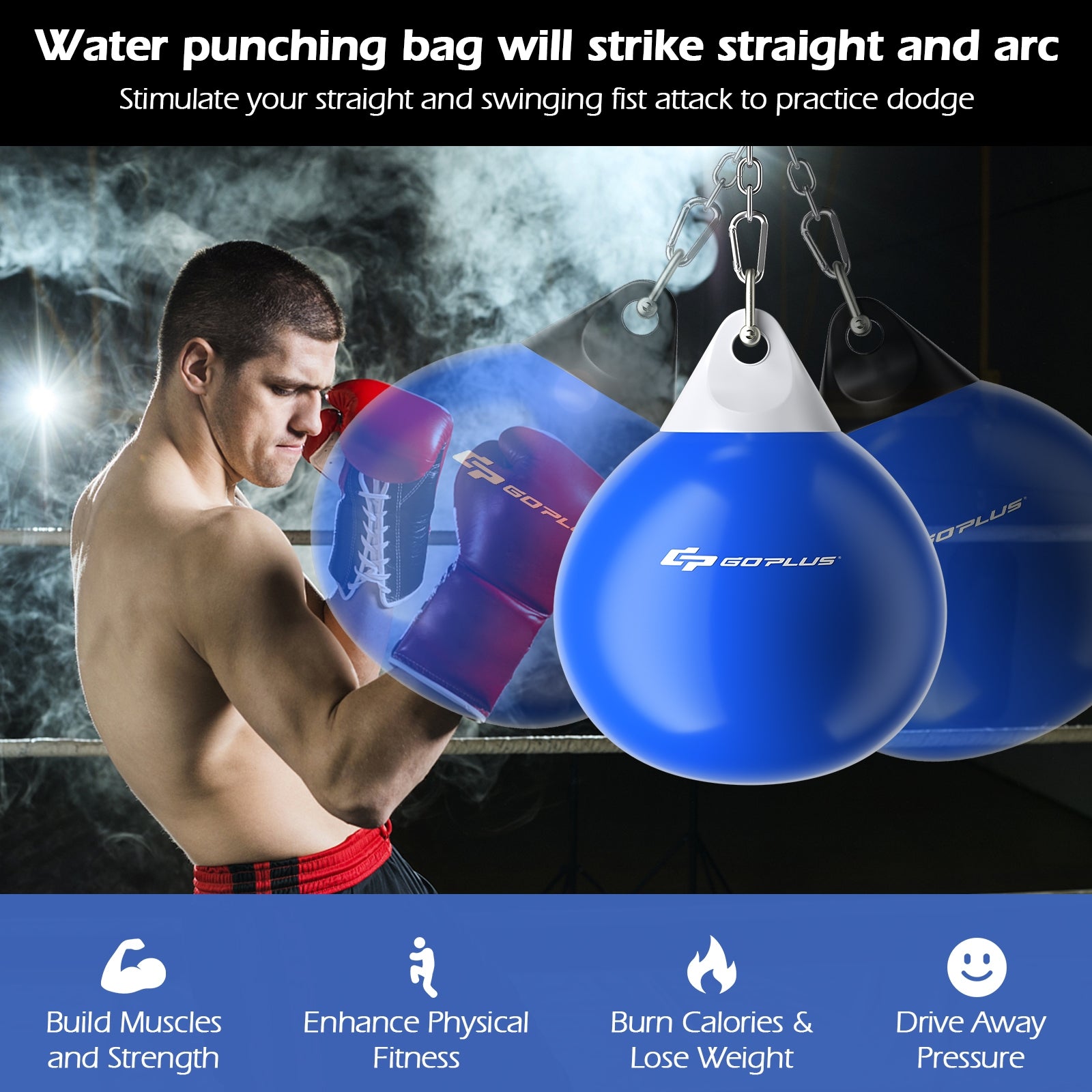 18 Inch 110 Pound Heavy Punching Water Bag, Blue Boxing & Martial Arts at Gallery Canada