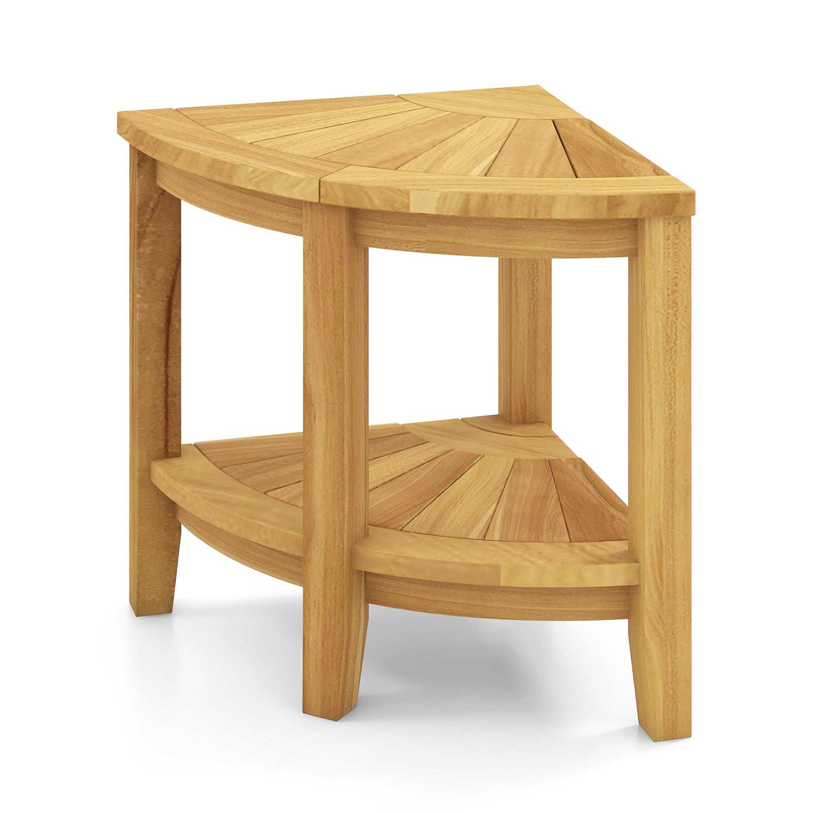 Teak Wood Shower Bench With Storage Shelf, Natural Bath Safety Natural at Gallery Canada