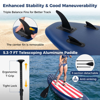 Inflatable Paddle Board, Removable Fin, Backpack Surfing at Gallery Canada