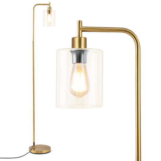 Modern Floor Lamp With Hanging Glass Lampshade, Golden Table & Floor Lamps Golden at Gallery Canada