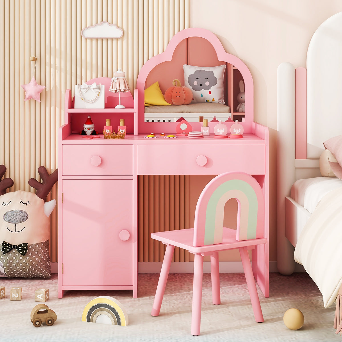 Kids Vanity Table And Chair Set, Pink Kids Vanities at Gallery Canada