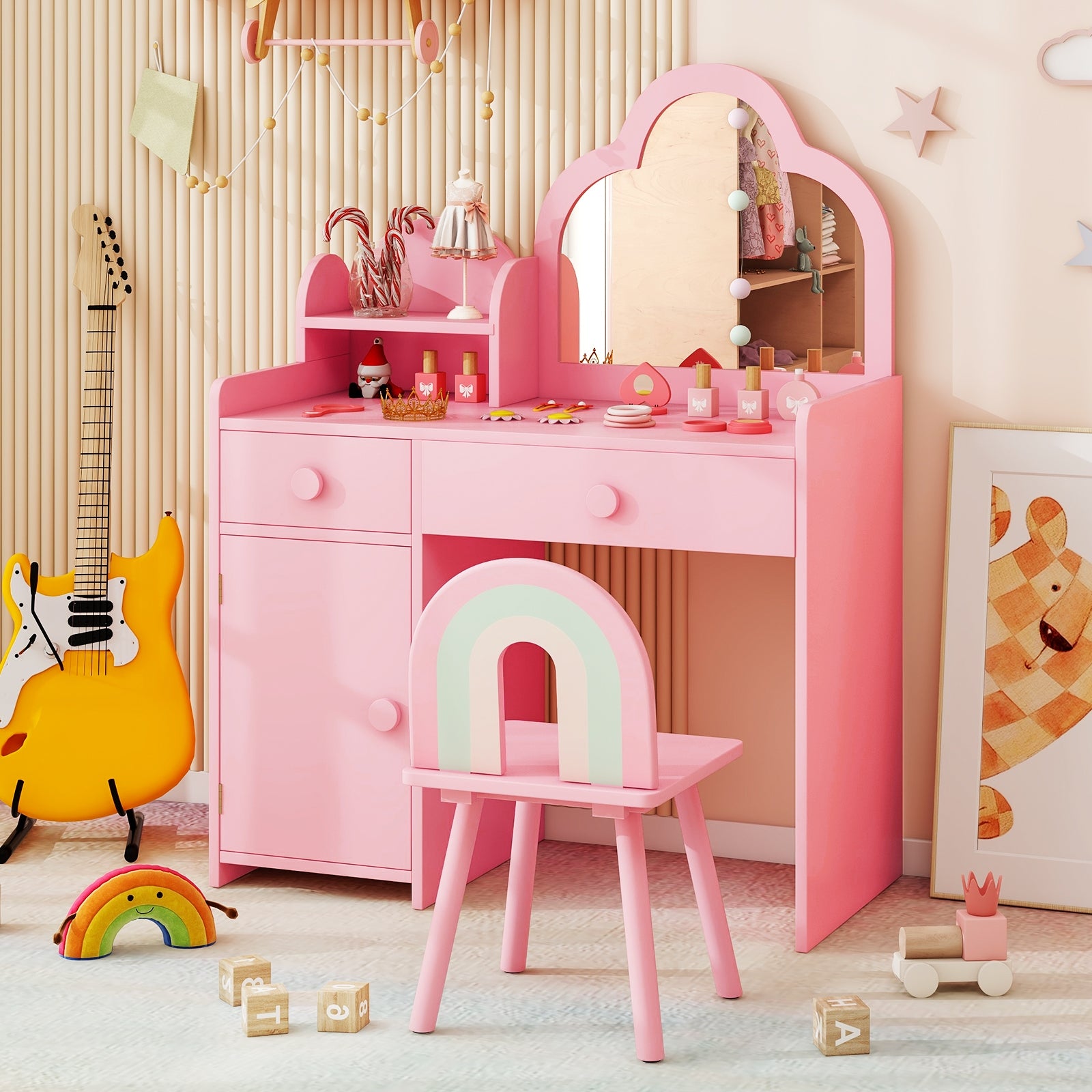 Kids Vanity Table And Chair Set, Pink Kids Vanities at Gallery Canada