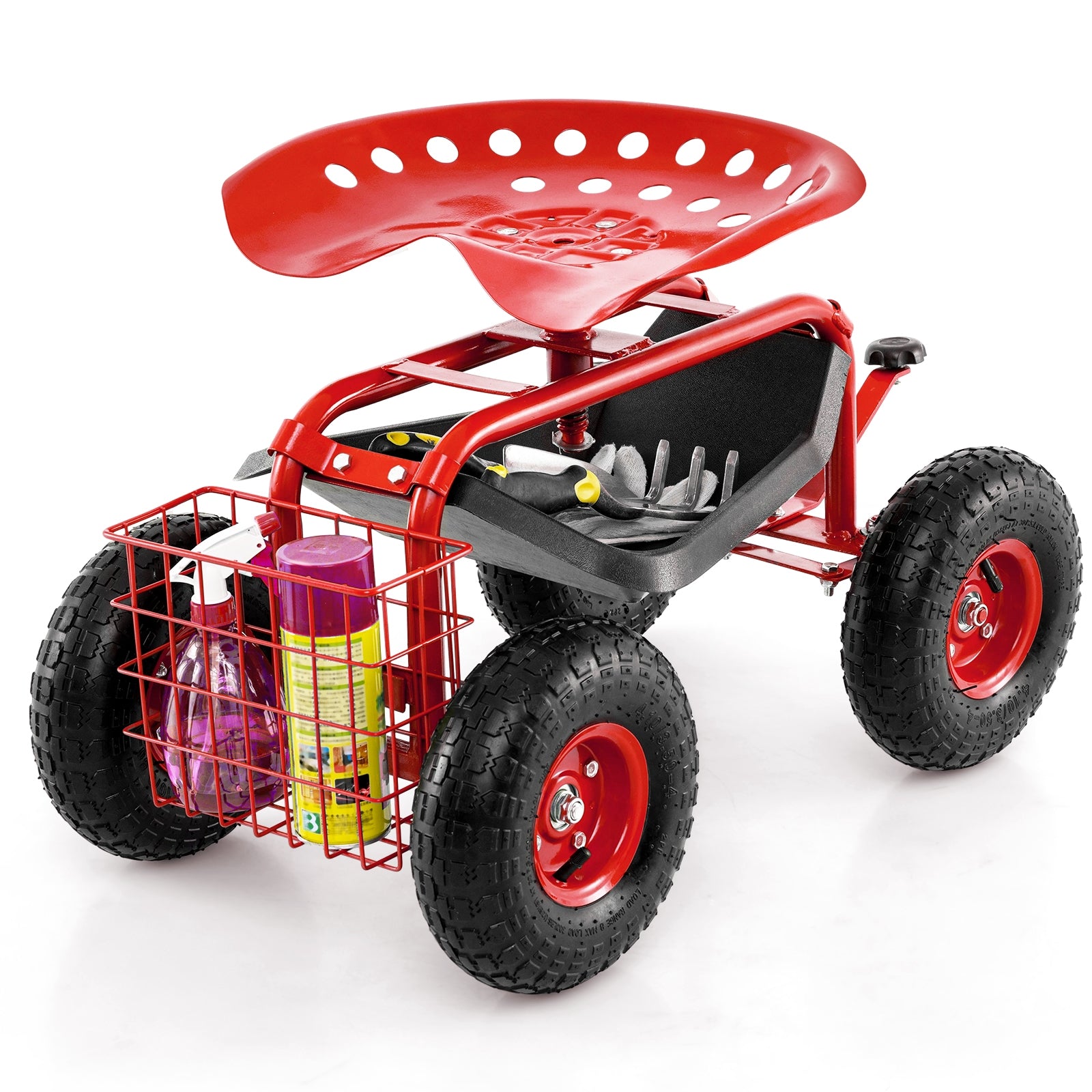 4-Wheel Rolling Garden Cart, Red Garden Carts at Gallery Canada