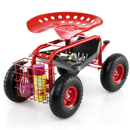 4-Wheel Rolling Garden Cart, Red Garden Carts at Gallery Canada