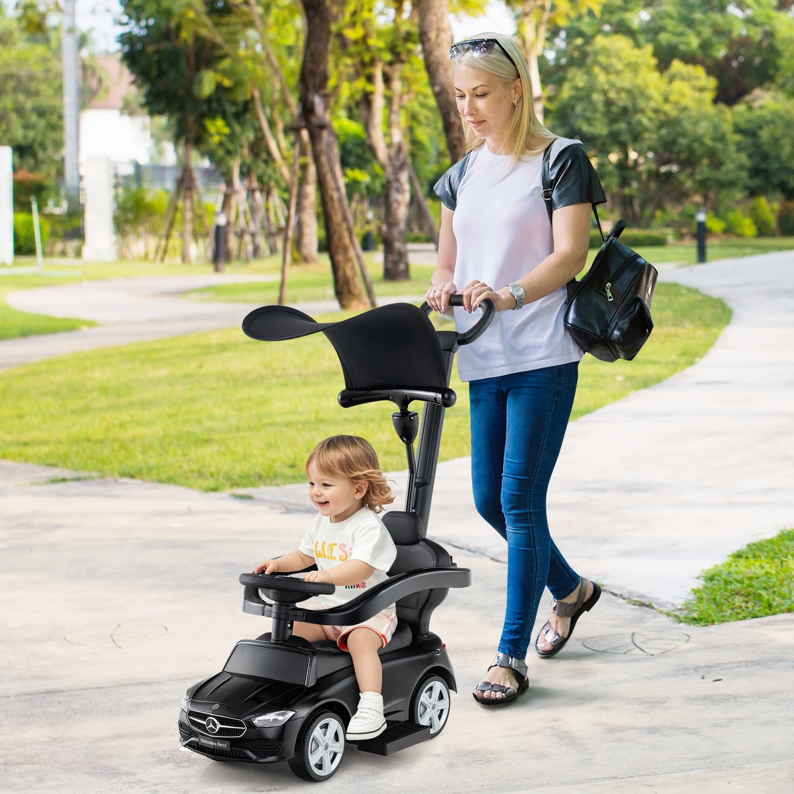 3-In-1 Ride On Push Car, Black Push & Pedal Ride On Toys at Gallery Canada
