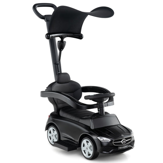 3-In-1 Ride On Push Car, Black Push & Pedal Ride On Toys Black at Gallery Canada