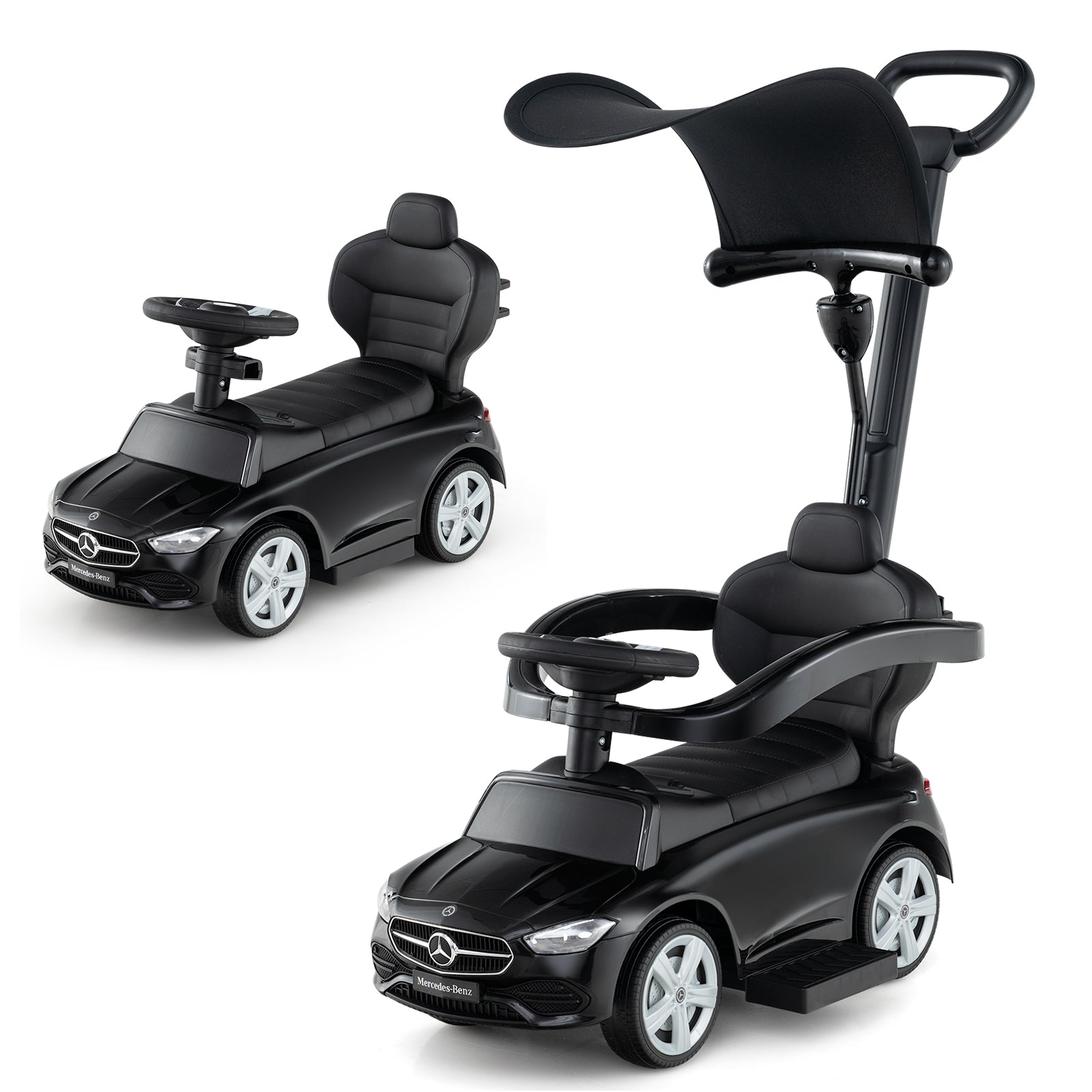 3-In-1 Ride On Push Car, Black Push & Pedal Ride On Toys at Gallery Canada