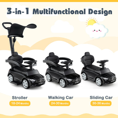 3-In-1 Ride On Push Car, Black Push & Pedal Ride On Toys at Gallery Canada