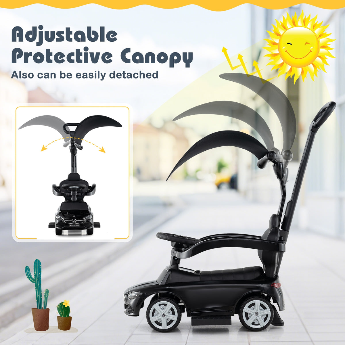 3-In-1 Ride On Push Car, Black Push & Pedal Ride On Toys at Gallery Canada