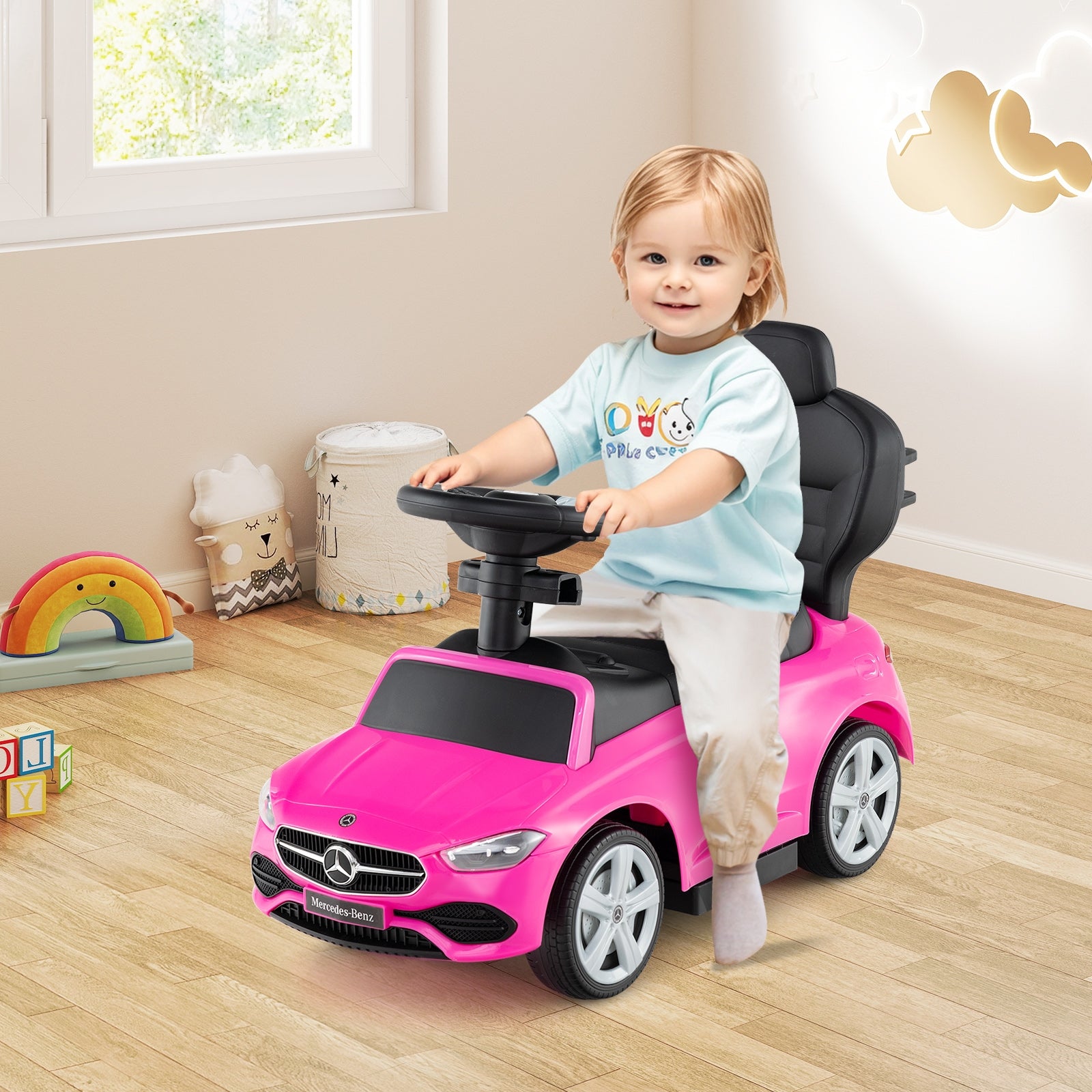 3-in-1 Ride On Push Car, Pink Push & Pedal Ride On Toys at Gallery Canada