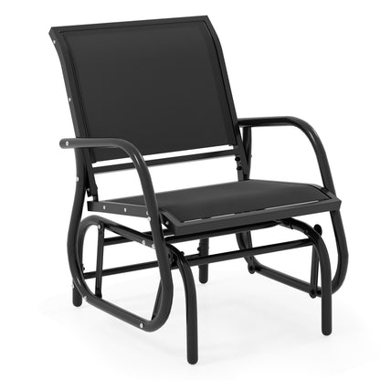 Outdoor Single Swing Glider Rocking Chair, Black Patio Rocking Chairs & Gliders at Gallery Canada