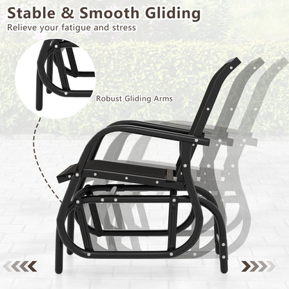 Outdoor Single Swing Glider Rocking Chair, Black Patio Rocking Chairs & Gliders at Gallery Canada