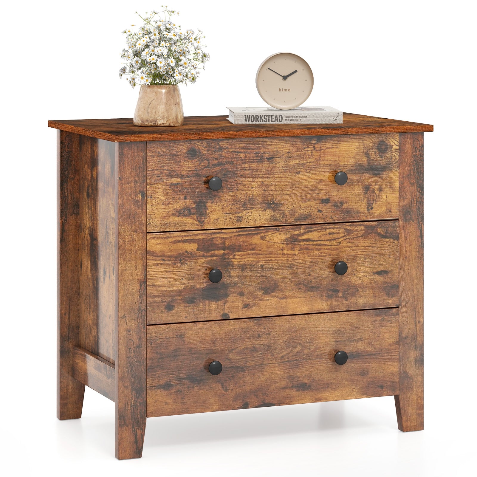 3 Drawer Dresser Chest, Rustic Brown Cabinets & Chests at Gallery Canada