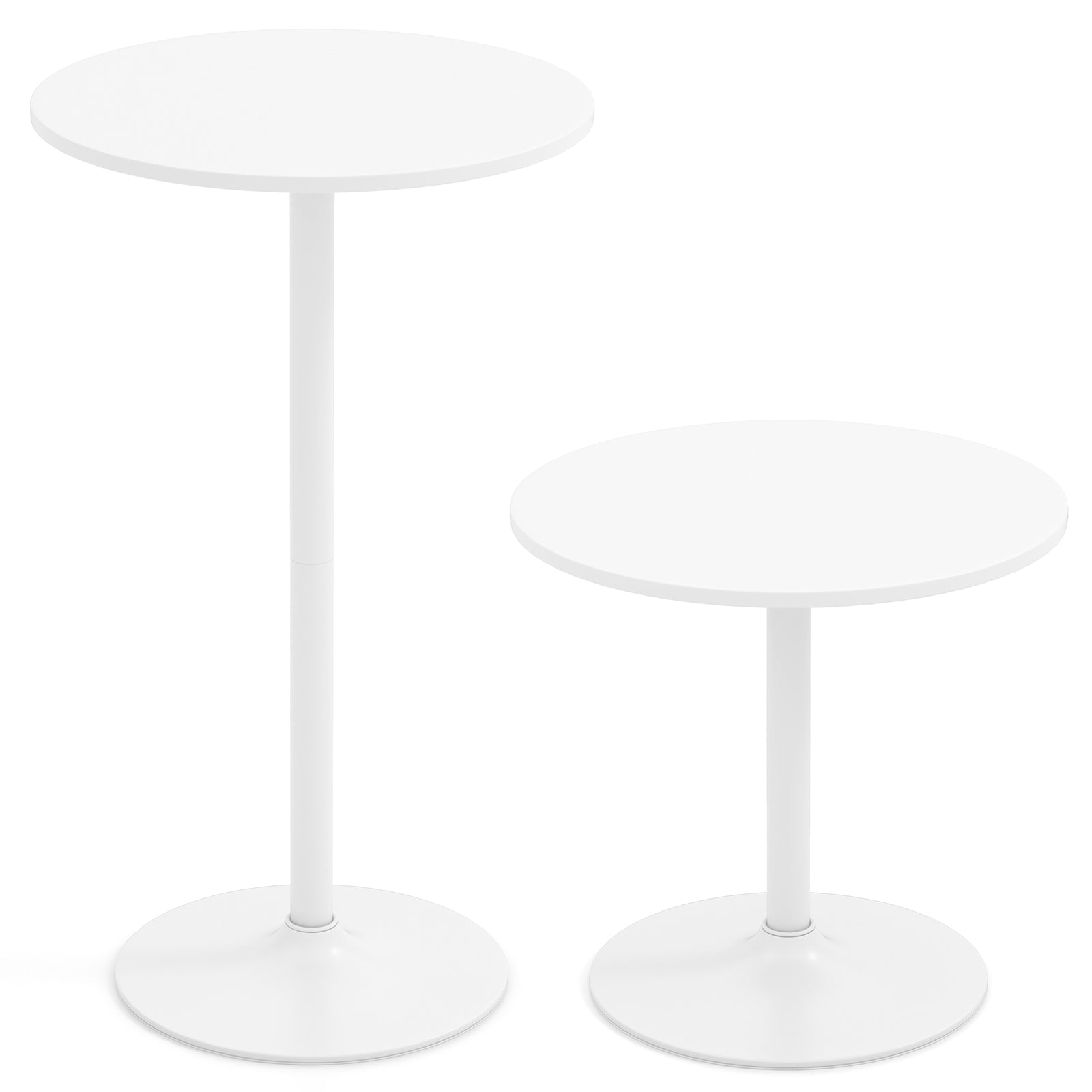 Round Bistro Table, 40 Inch, Bar Height, Set of 2, White Coffee Tables at Gallery Canada