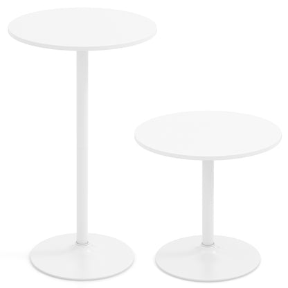 Round Bistro Table, 40 Inch, Bar Height, Set of 2, White Coffee Tables at Gallery Canada