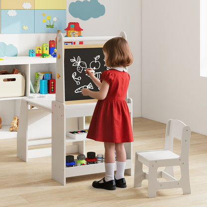 Kids Art Table And Chair Set With Easel, Grey Art Easels at Gallery Canada