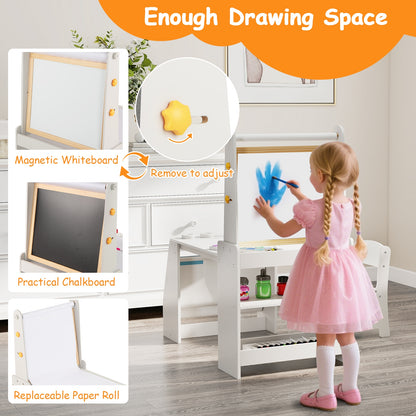 Kids Art Table And Chair Set With Easel, Grey Art Easels at Gallery Canada