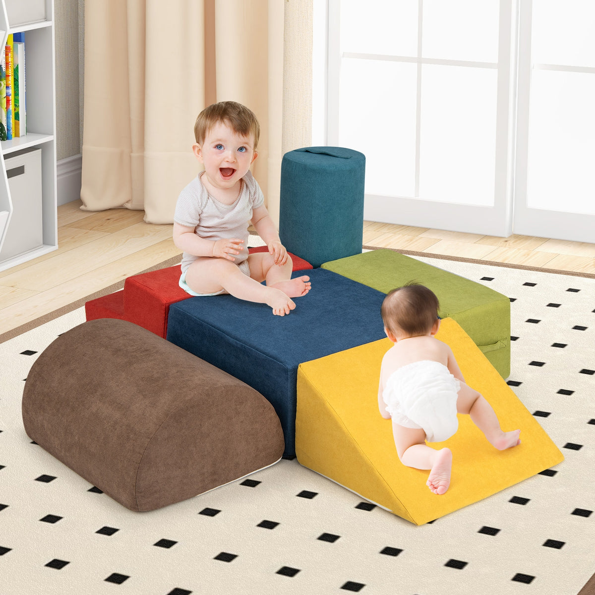 6-Piece Baby Climbing Blocks, 30D High-Density Foam, Multicolor Climbers & Slides at Gallery Canada