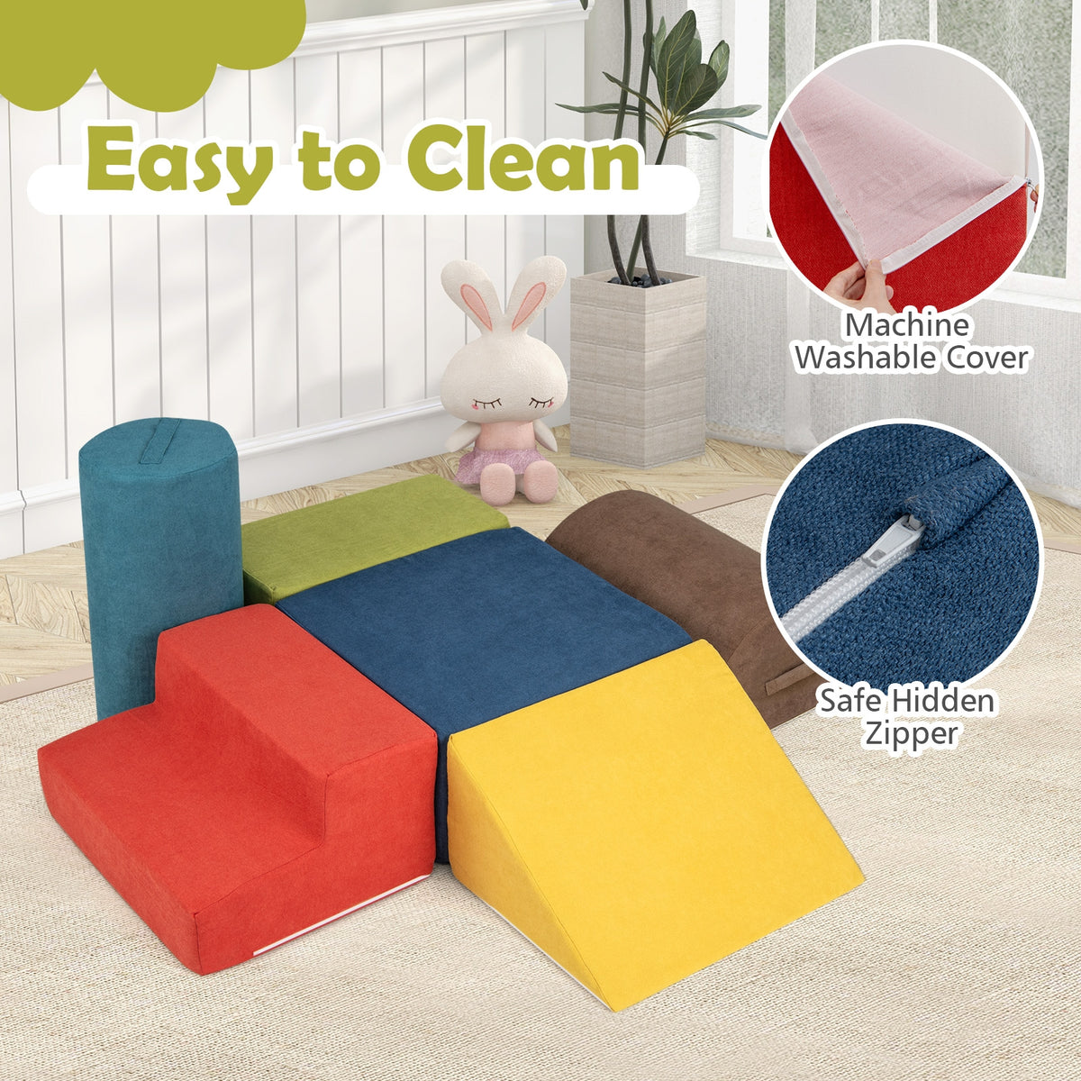 6-Piece Baby Climbing Blocks, 30D High-Density Foam, Multicolor Climbers & Slides at Gallery Canada