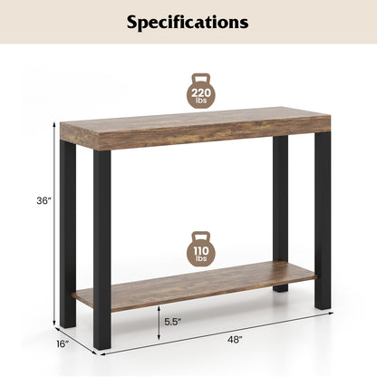 2-Tier Bar Table With Open Shelves, Rustic Brown Bar Tables at Gallery Canada