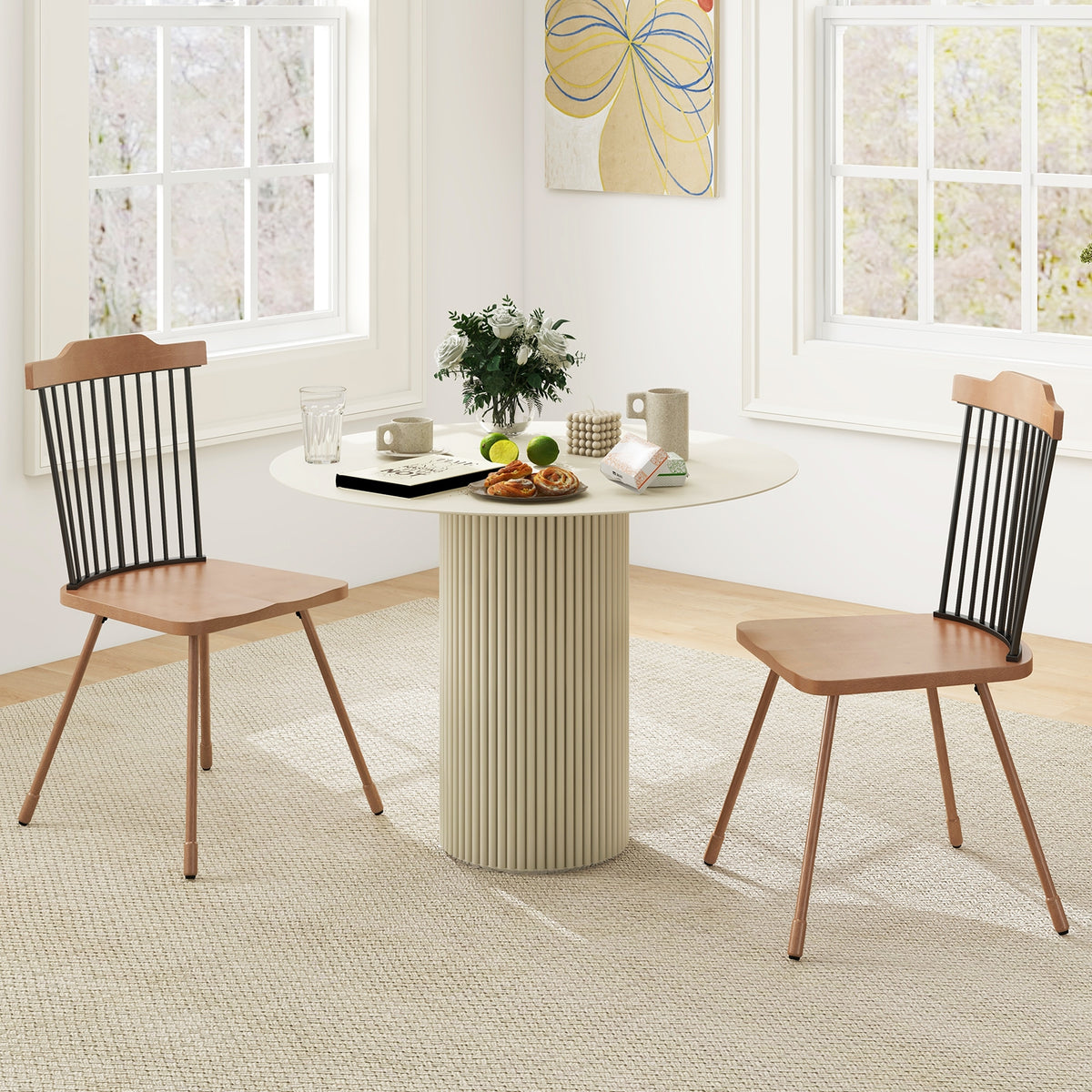 Spindle Back Dining Chair Set, Natural, 2 Count Dining Chairs at Gallery Canada