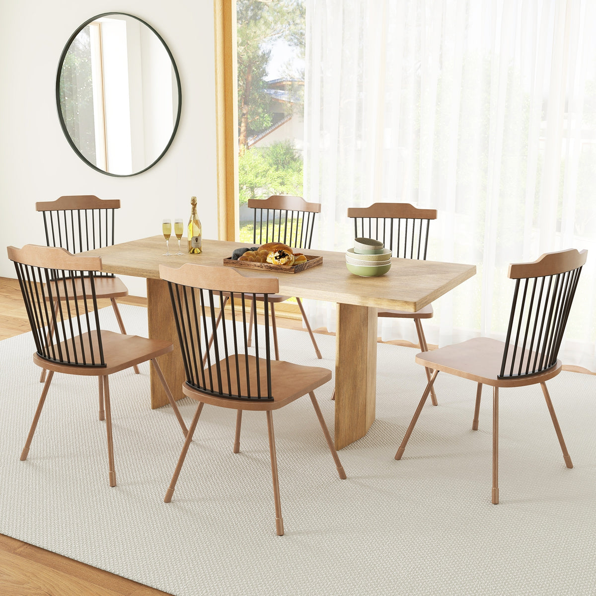 Spindle Back Dining Chair Set, Natural, 2 Count Dining Chairs at Gallery Canada