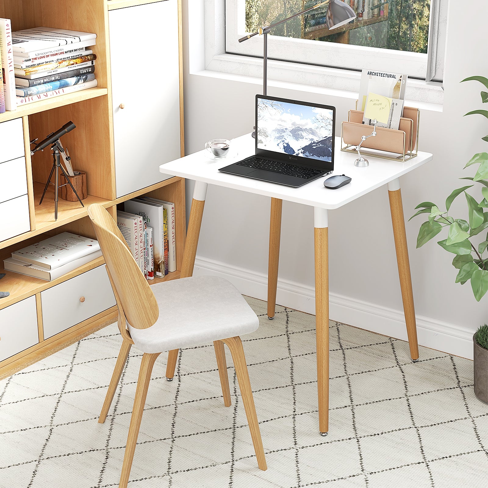 Square Dining Table With Adjustable Foot Pads, White Dining Tables at Gallery Canada